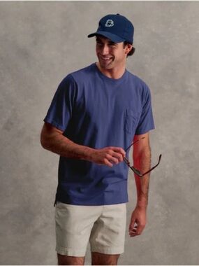B. Draddy Dewey Short Sleeve Pocket Tee Pima Cotton Regal Navy- Still Full Price